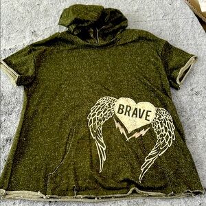 Girls Hooded Short Sleeve Sweatshirt